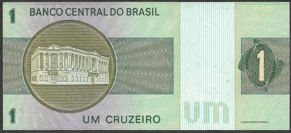 Cédula do Brasil - 1 Cruzeiro - 1972 - REPOSIÇÃO (*) 