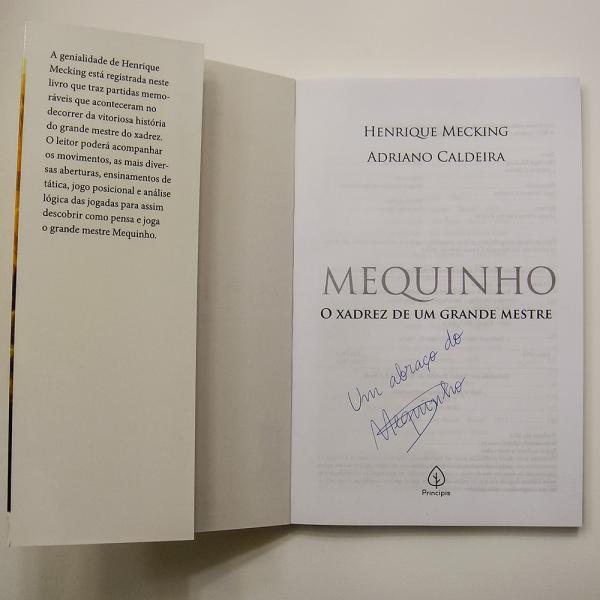 LIVRO DE XADREZ AUTOGRAFADO - MEQUINHO O XADREZ DE UM G