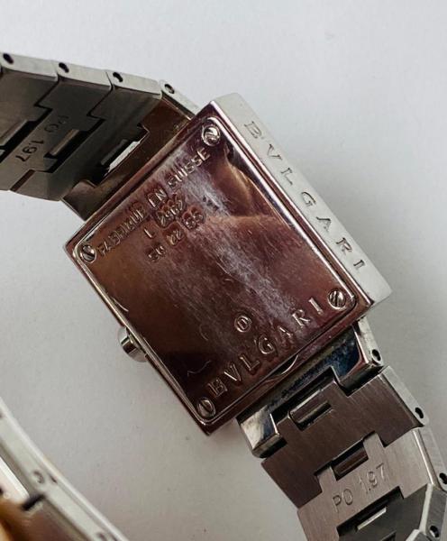 relogio bvlgari prata quadrado