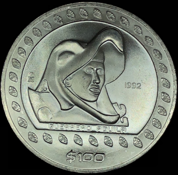 Moeda do México - 100 pesos - 1992 - Prata (.999) - 31.