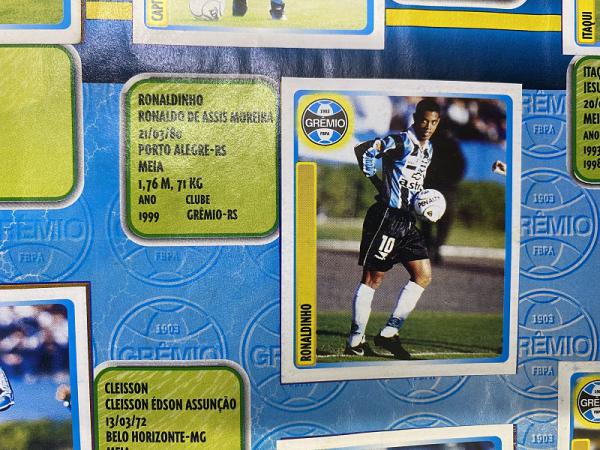 collectible card of the great soccer player RONALDINHO GAÚCHO rookie