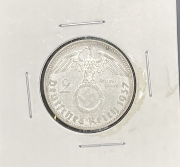 GERMANY - 2 Reich Penning de 1937 PRATA - SOBERBA - SUA