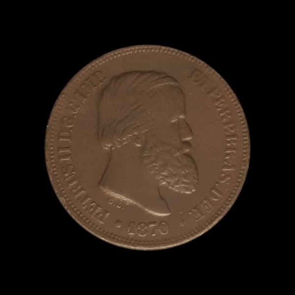 Moeda do Brasil 10 Réis 1870 Bronze Império C