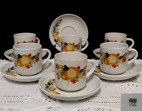 Conjunto De Chá E Café Porcelana Pozzani Antigo