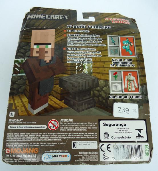 Boneco Minecraft Aldeão Ferreiro