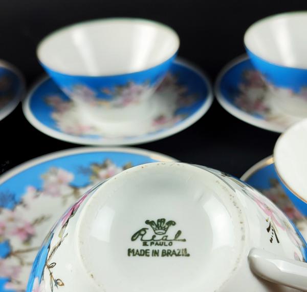 Real -Antigo Jogo para Chá em porcelana decorado com ta