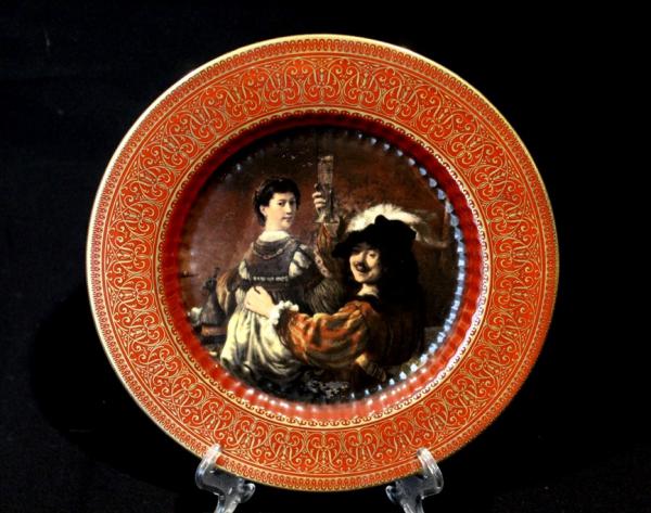 Antigo Conjunto De Cha Porcelana Laranja E Ouro - Império dos