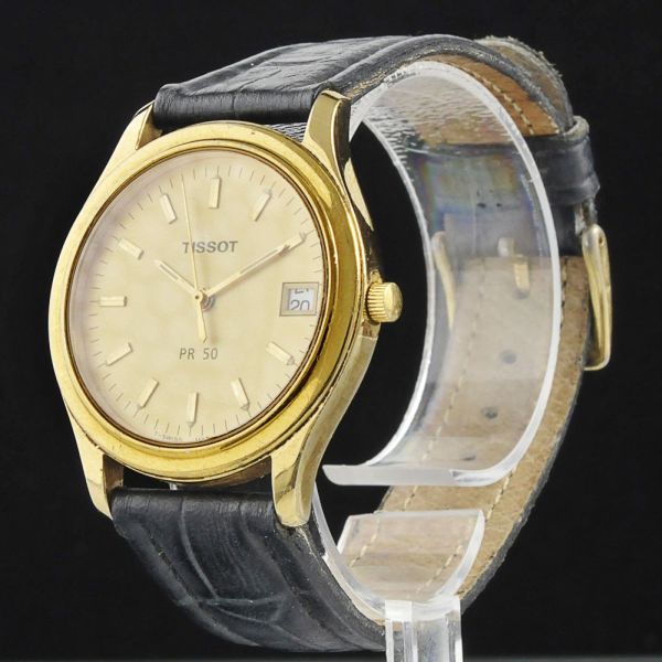 Tissot Rel gio unissex Caixa modelo redondo em plaque or fundo