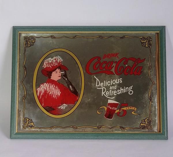 Antigo, Raro e Original - Quadro espelhado da COCA-COLA drink