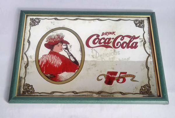 Antigo, Raro e Original - Quadro espelhado da COCA-COLA drink