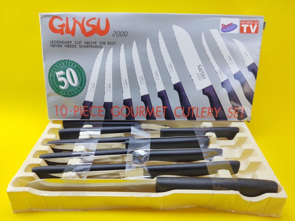 Vintage the Original Ginsu 2000 Deluxe 10 Piece Knife Set as Seen