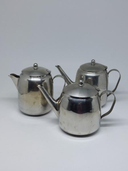 Jogo de Chá e Café em Aço Inox 5 Peças Tradicional - Loja Apolo