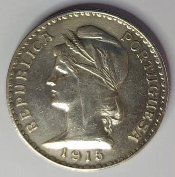 MOEDA PRATA (.835) PORTUGAL 1 ESCUDO 1915. MOEDA MUITO MOEDA PRATA (.835) PORTUGAL 1 ESCUDO 1915. MOEDA MUITO