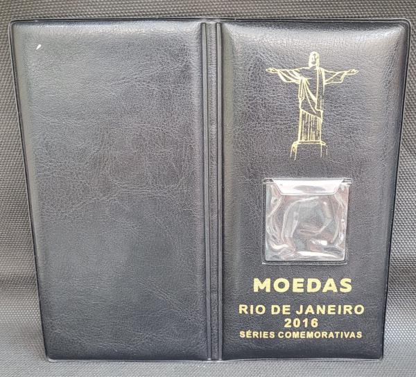 BRASIL, OLIMPIADAS, Álbum almofadado com as 16 moedas d