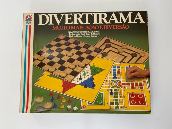 Jogo Divertirama Ludo Dama Xadrez Moinho 4 Em 1 Estrela