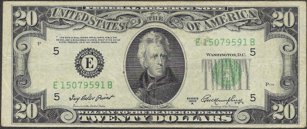 Preços baixos em $20 Notas de 1950 Estados Unidos tamanho pequeno