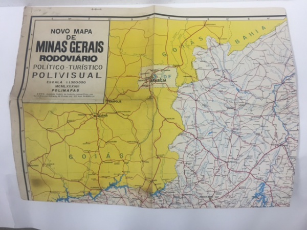 Mapa Rodoviário De Minas Gerais 1988