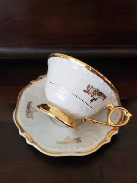 Jogo antigo de chá ou café em porcelana real da década