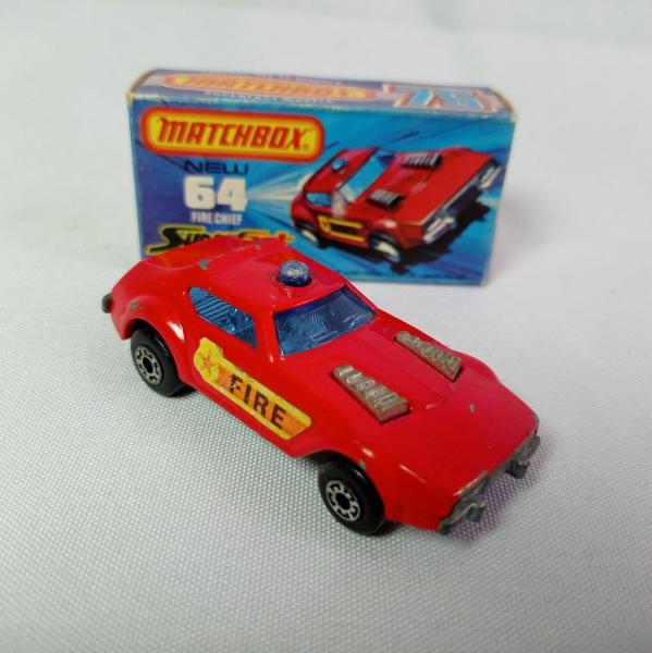 Brinquedo antigo Matchbox Superfast - Carro de bombeiro Fire Chief