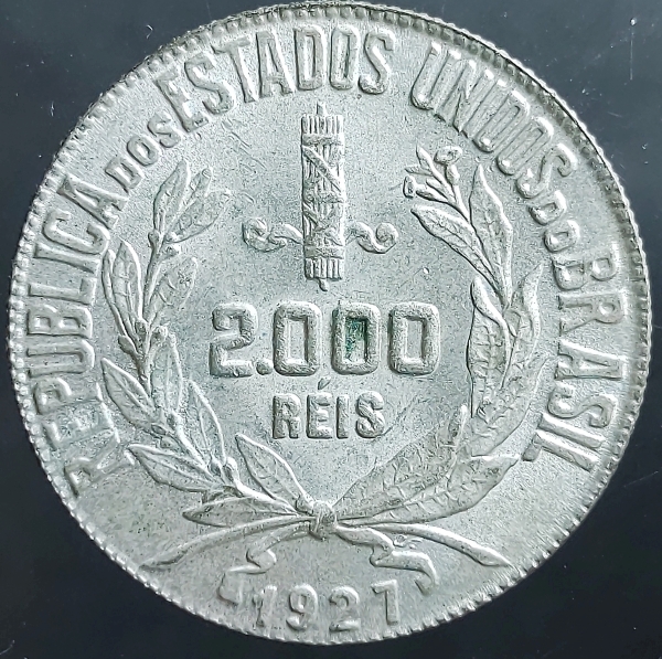 Moeda Do Brasil - 2.000 Réis - 1927 - Série Mocinha - P