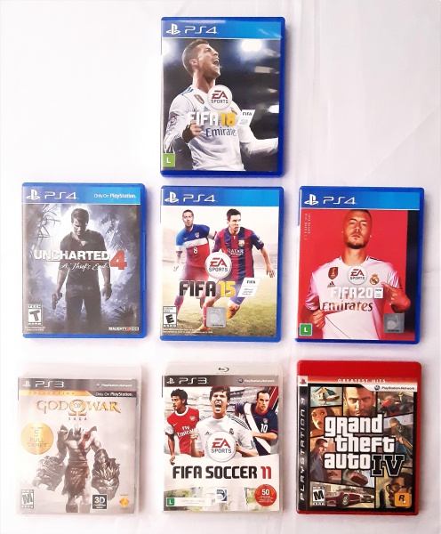 Play Station. Lote com 7 jogos: FIFA 11 (PS3), GRAND TH