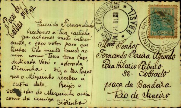 Cartão Postal Poços de Caldas, Fonte Luminosa, Radio Fo