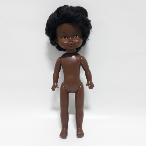 Boneca Antiga Preta da Estrela, anos 70, conservada, 31 cm, sem a