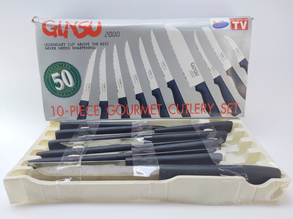 Ginsu 2000 As Seen On TV 10-Piece Gourmet Cutlery Set NOS