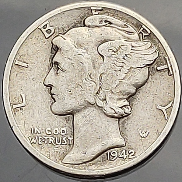 Moeda Dos Estados Unidos One Dime 1942 Prata Teor