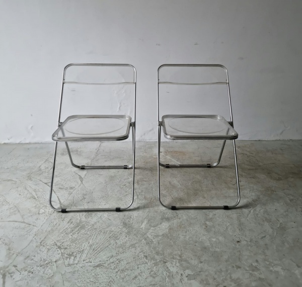 GIANCARLO PIRETTI - PLIA par de lindas cadeiras em acrí