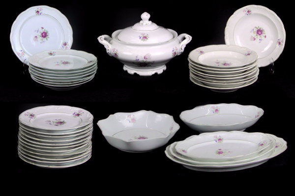 Trio de xícaras de chá antigo de Porcelana Schmidt 00126