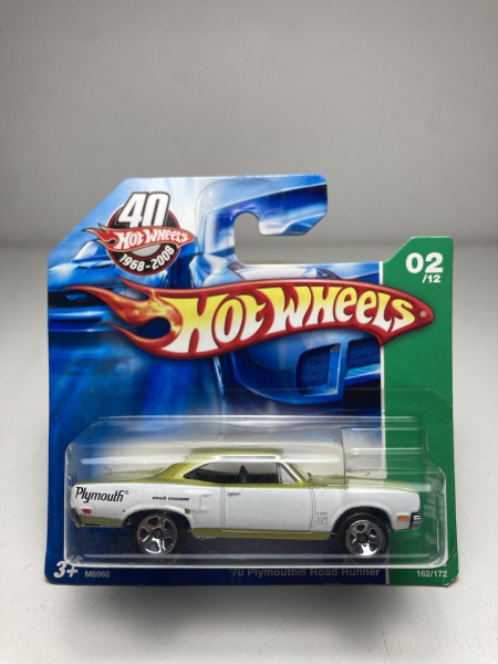 70 Plymouth Road Runner Branco/Verde T-Hunt Hot Wheels