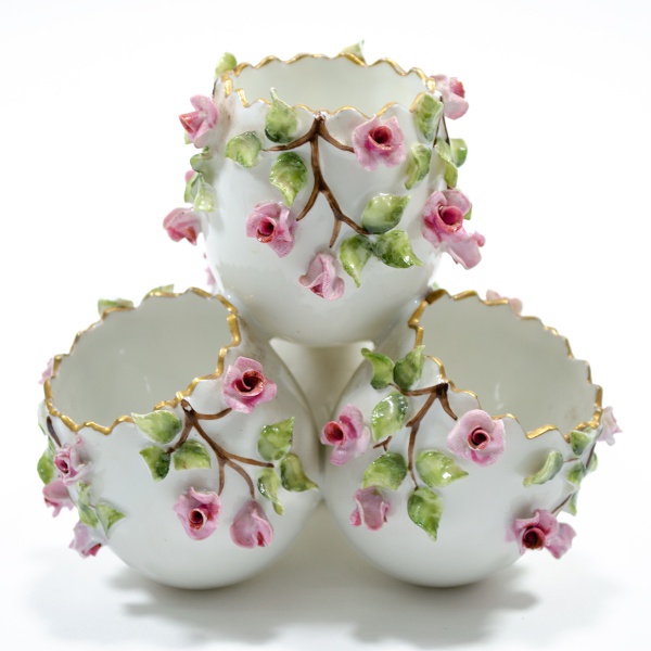 Pratos de Bolo em Porcelana Borda em Ouro e Floral 1960 - Persa