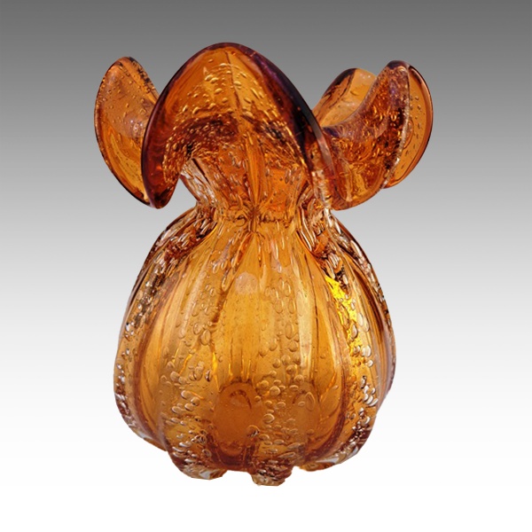 MURANO - Pequeno e elegante vaso em vidro artístico murano. Alt. 17cm.