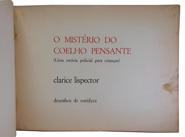 O Mistério do Coelho Pensante Clarice Lispector : Clarice Lispector:  : Libros