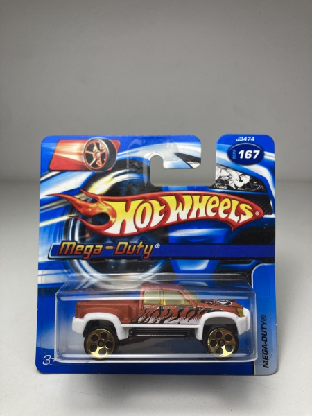 Mega Duty Cobre/Branco Hot Wheels Miniatura na escala 1