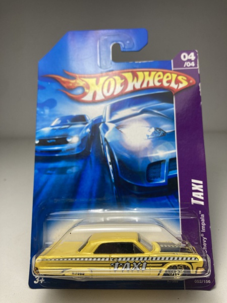 1964 Chevy Impala Taxi Amarelo Hot Wheels Miniatura na