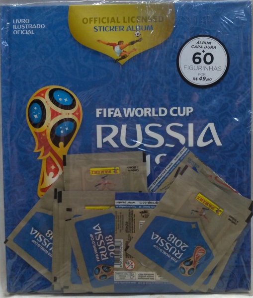 Álbum Capa Dura da Copa do Mundo Rússia 2018 + 60 Figurinhas