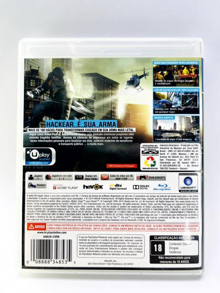 PS3 - Jogo Watch Dogs do Vídeo Game Playstation 3 - PS3, funcionando,  conservado