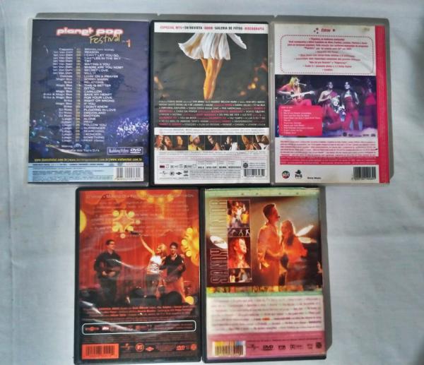 5 DVDs Musicais, sendo: Planet pop Festival, Ivete Sang