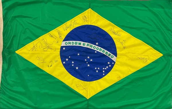 Camisa Seleção Brasileira 2002 autografada pelo Vampeta