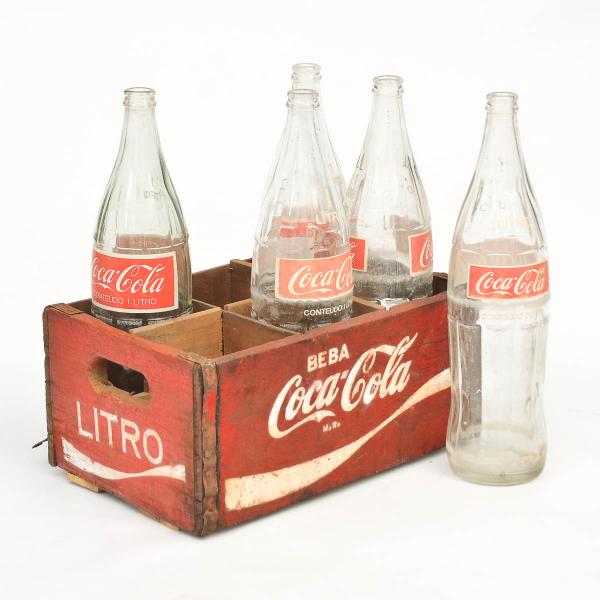 Colecionismo Coca-Cola: Antiga caixa em madeira para 6