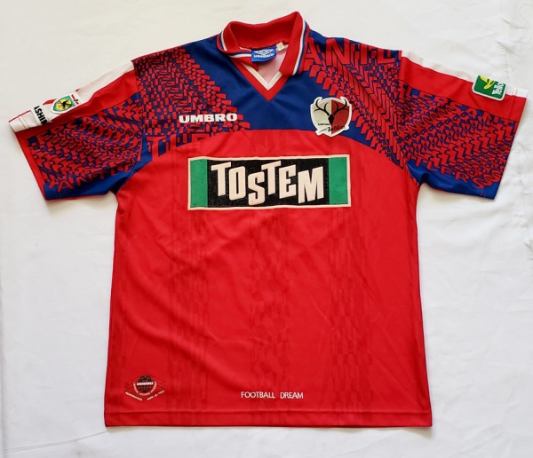FUTEBOL- Camisa Kashima Antlers 1997/1998, tamanho G.