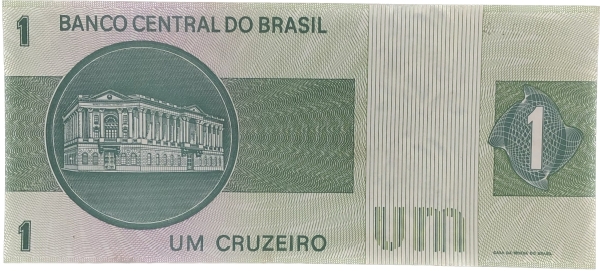 Cédula do Brasil - 1 Cruzeiro - 1972 - REPOSIÇÃO (*) 