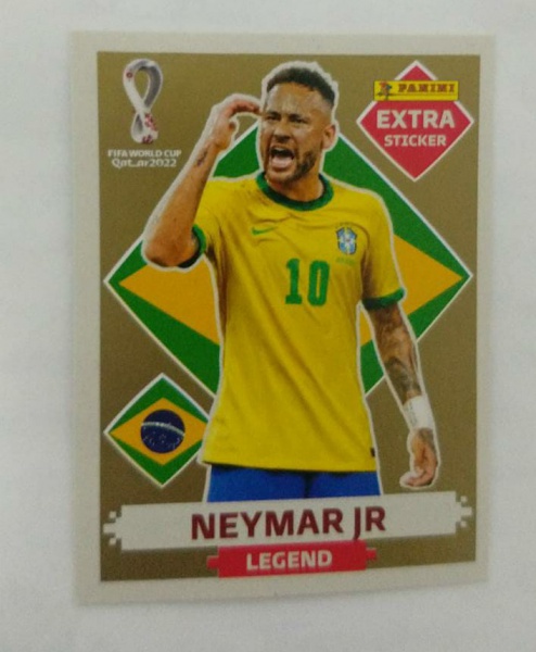 Figurinha Extra Neymar Jr Ouro Legend Copa do Mundo Original