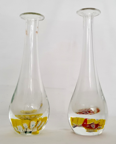 Antigo jogo de taças em cristal lapidação borboleta Fratelli Vita