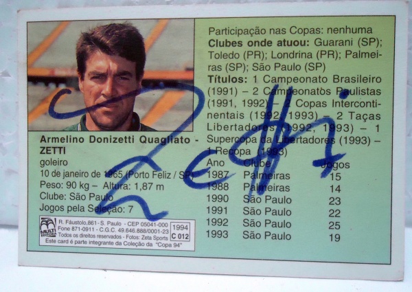 Card Multi Editora Copa 1994 TETRA - E.U.A. - do ZETTI