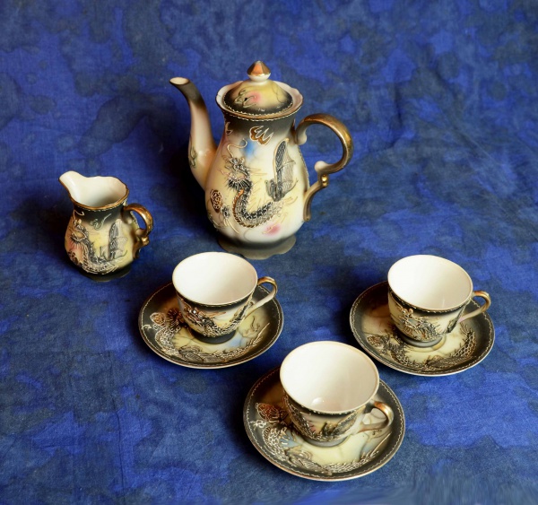 Conjunto de chá de porcelana japonês, conjunto de chá vintage