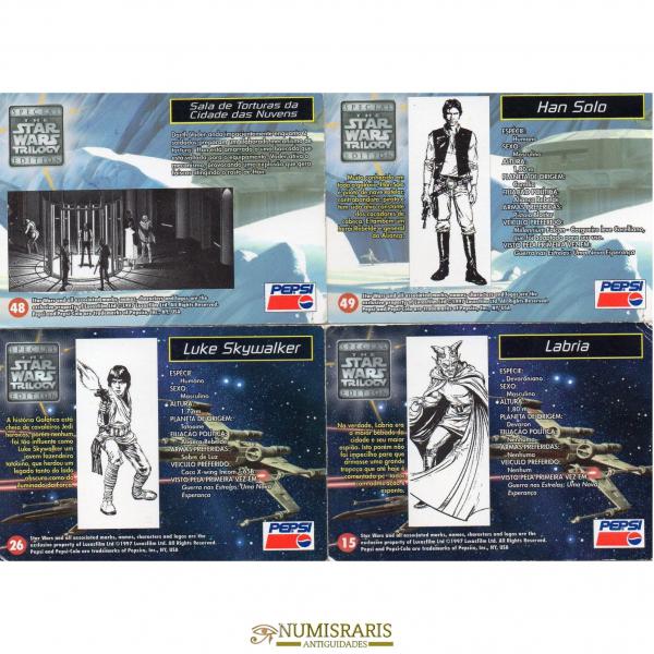 LOTE CONTENDO 4 CARDS PEPSI - STAR WARS