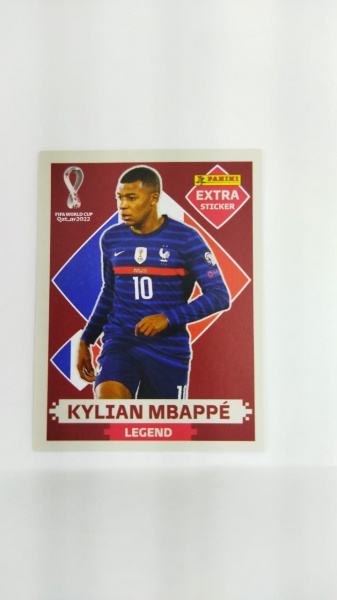 Figurinha Extra Original Copa 2022 - Kylian Mbappé Legend Bordô